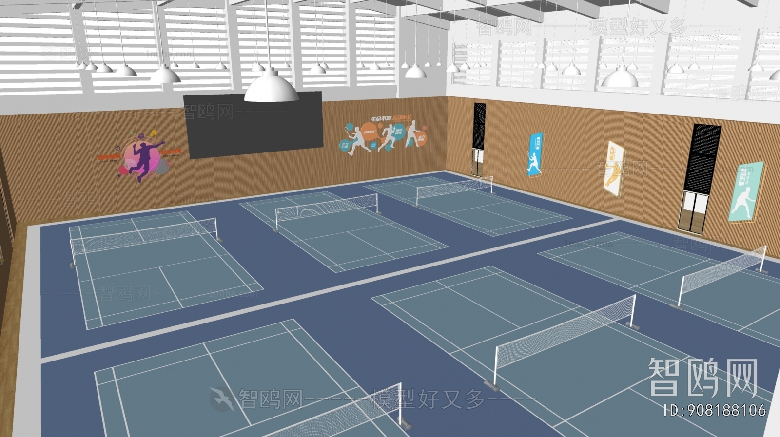 Modern Indoor Badminton Court
