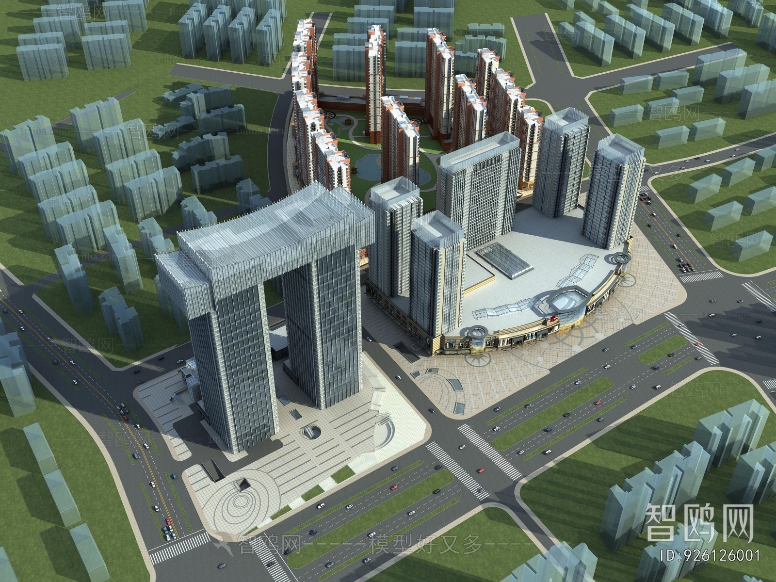 Modern Architectural Bird's-eye View Planning