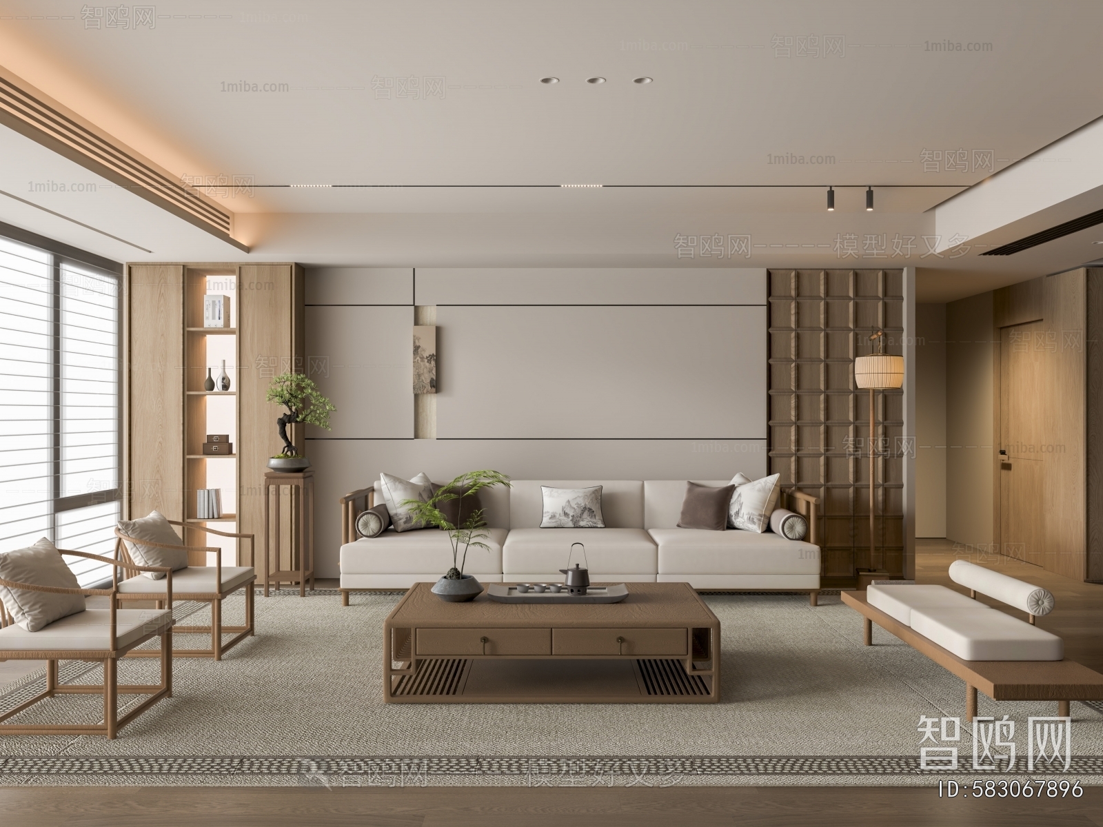 New Chinese Style A Living Room