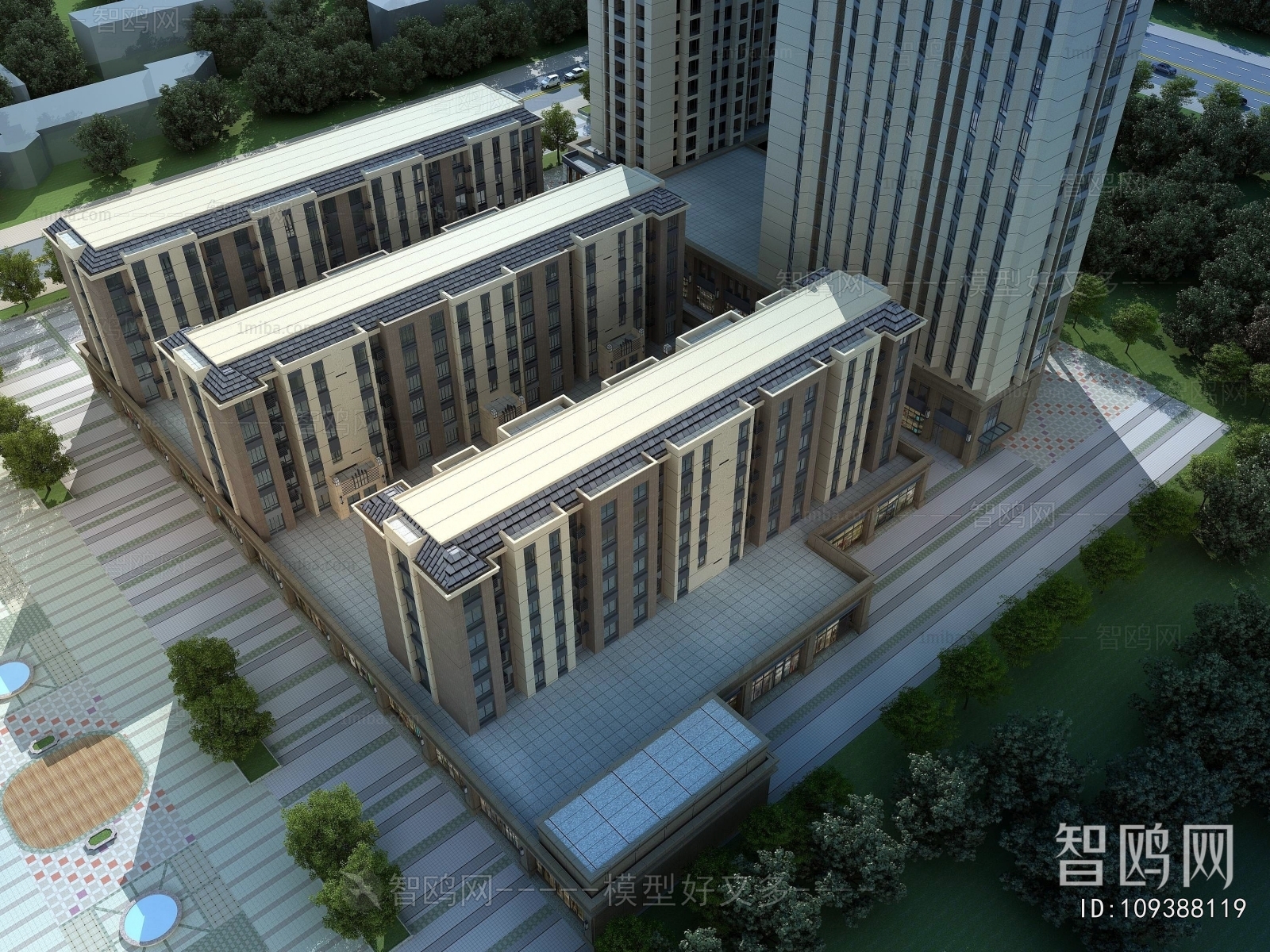 Modern Architectural Bird's-eye View Planning