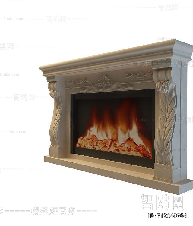 Simple European Style Fireplace