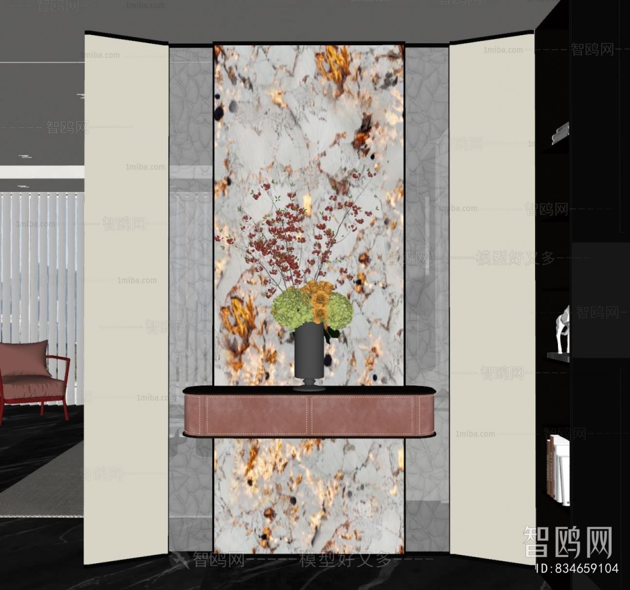 现代入户装饰玄关隔断