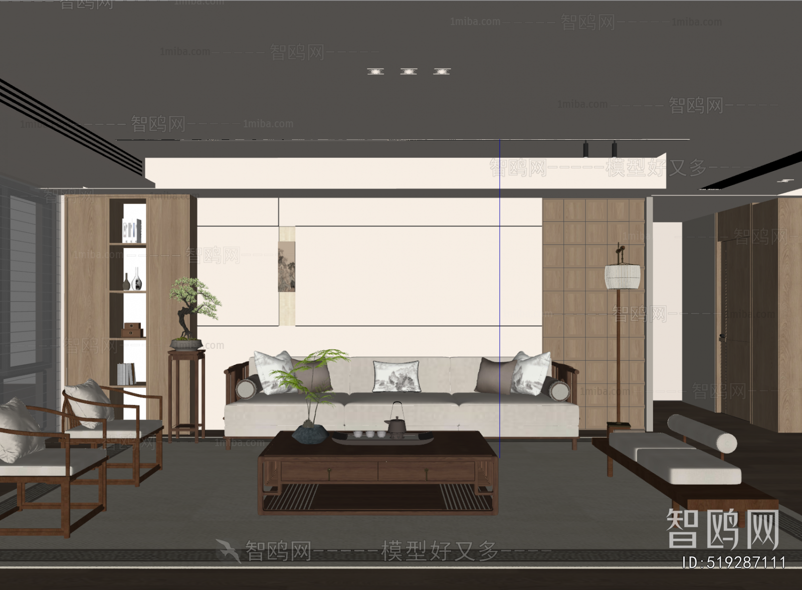 New Chinese Style A Living Room