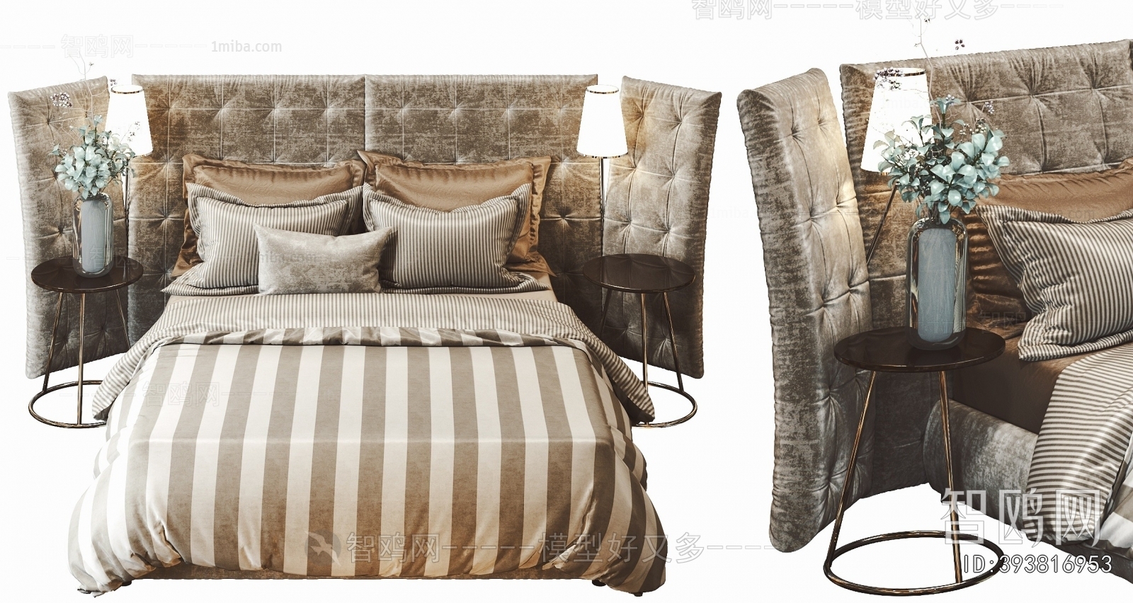 Simple European Style Double Bed