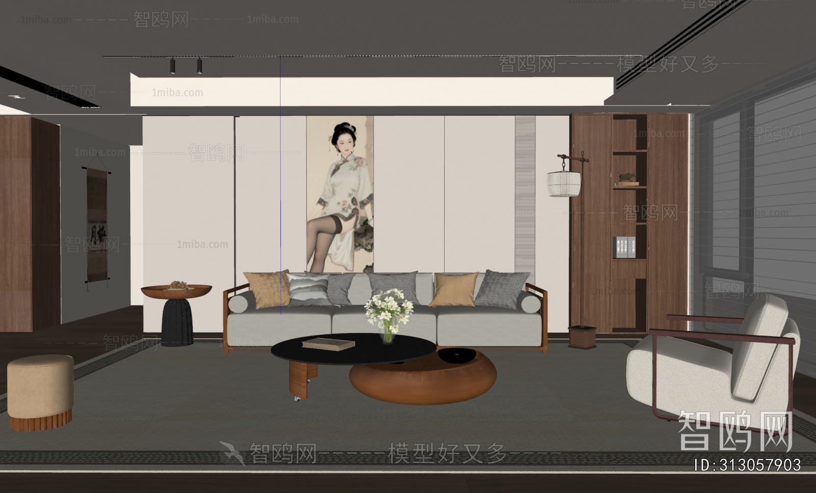 New Chinese Style A Living Room