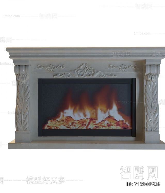Simple European Style Fireplace