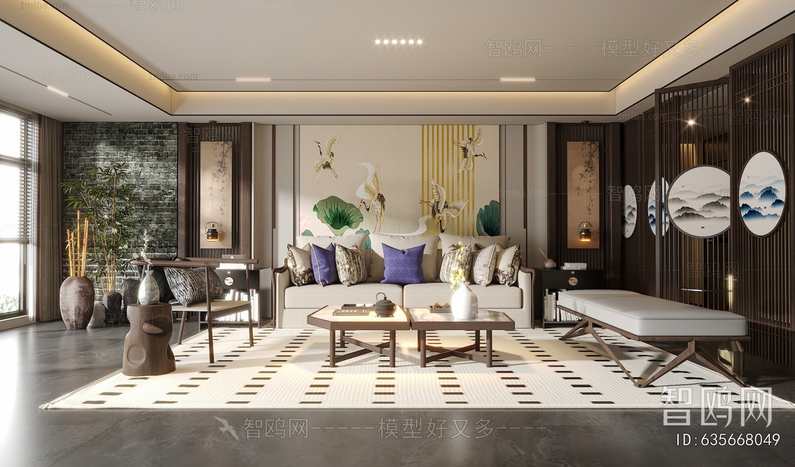 New Chinese Style A Living Room