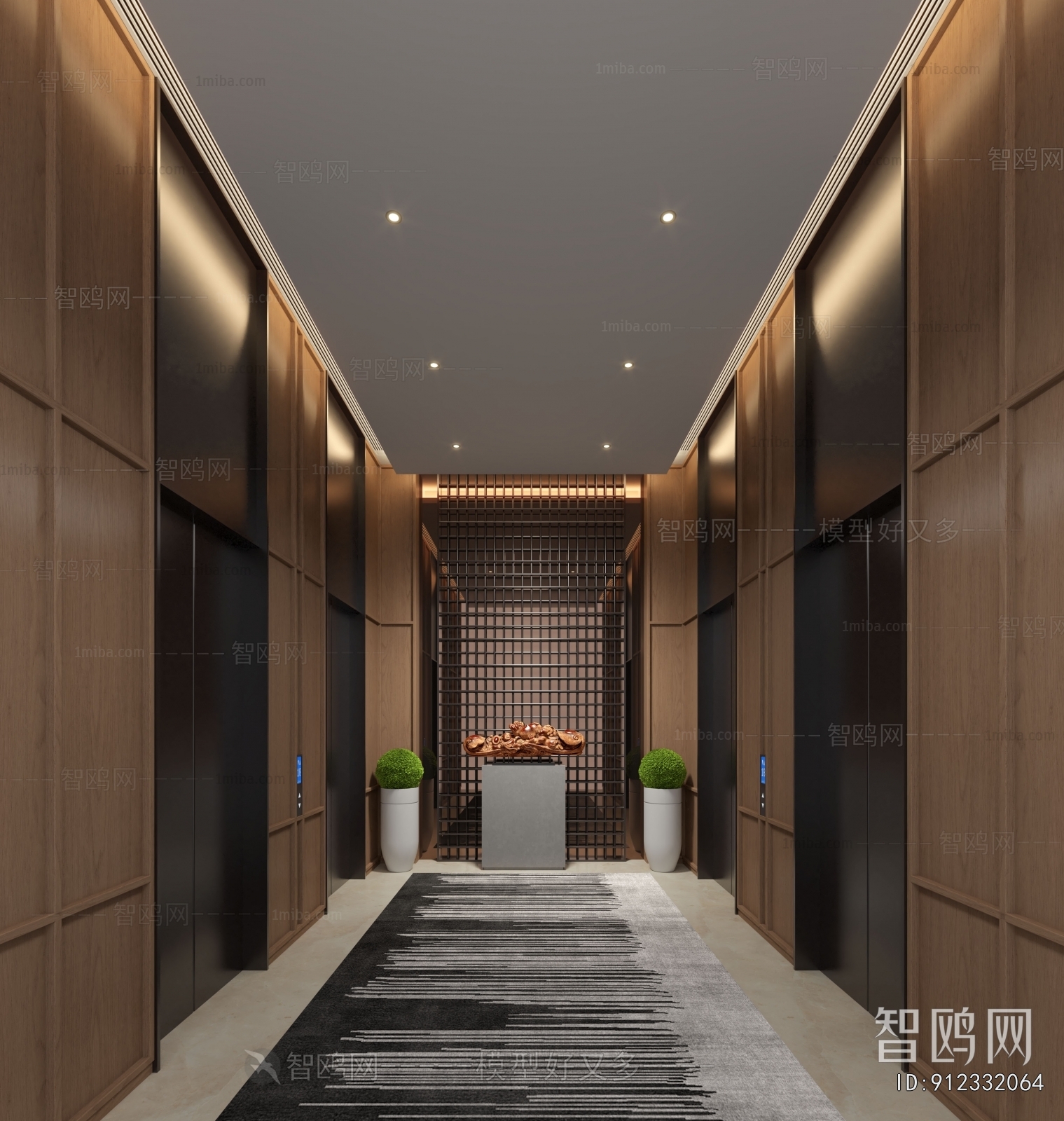 New Chinese Style Elevator Hall