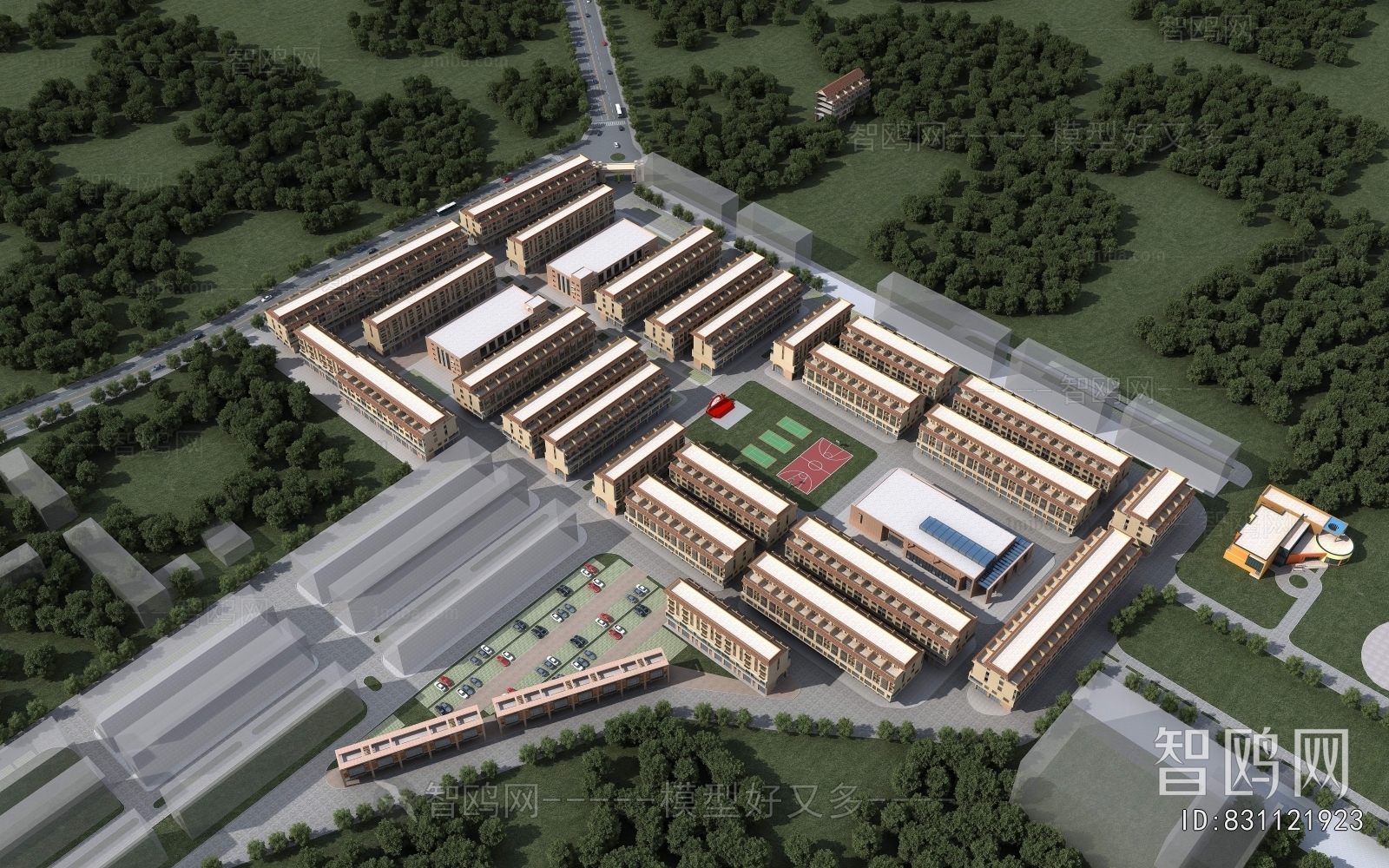 Modern Architectural Bird's-eye View Planning