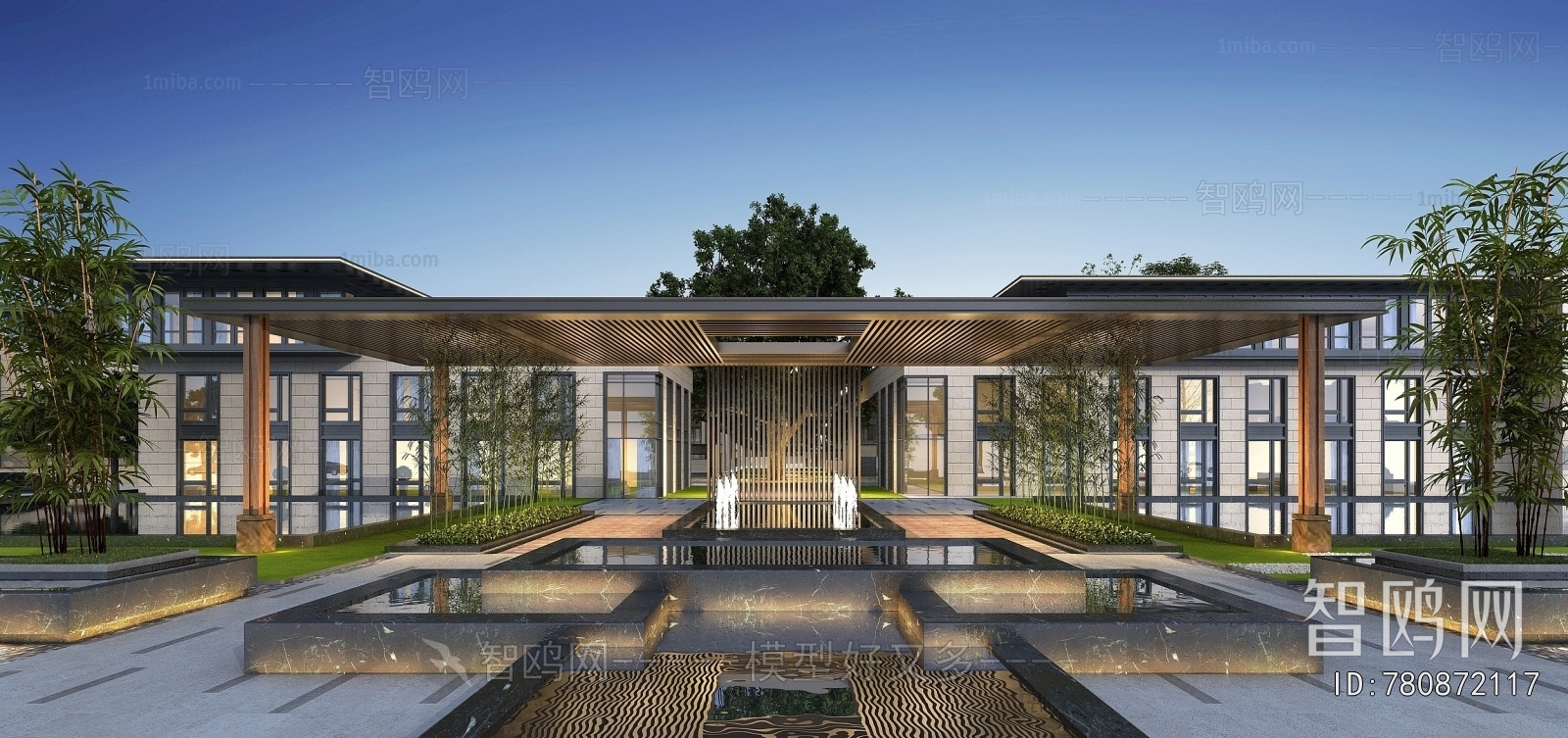 New Chinese Style Appearance Of Commercial Building