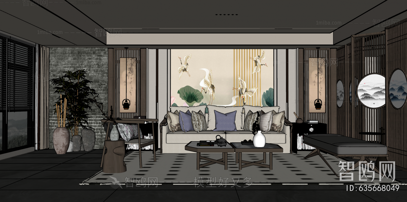 New Chinese Style A Living Room