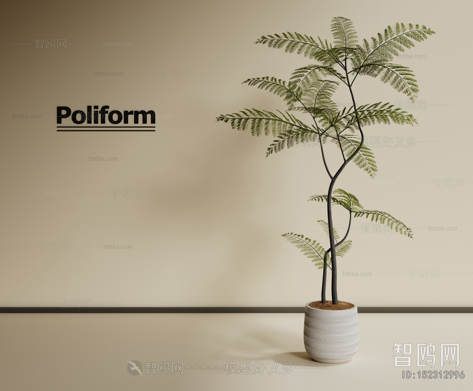 Modern Ground Green Plant Potted Plants