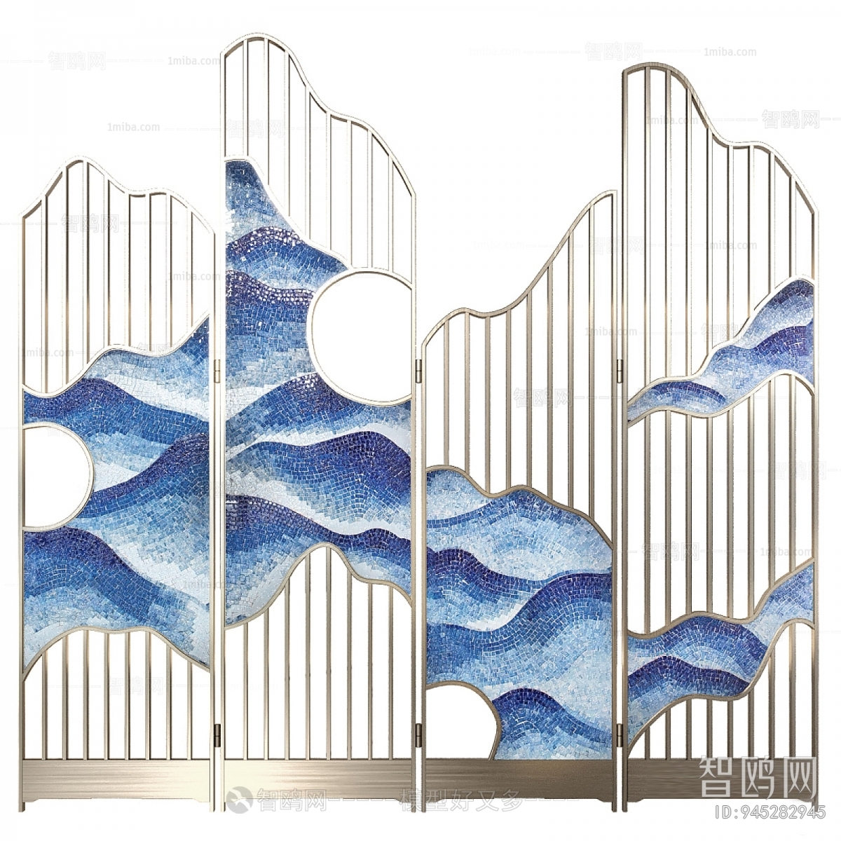 New Chinese Style Metal Screen Partition