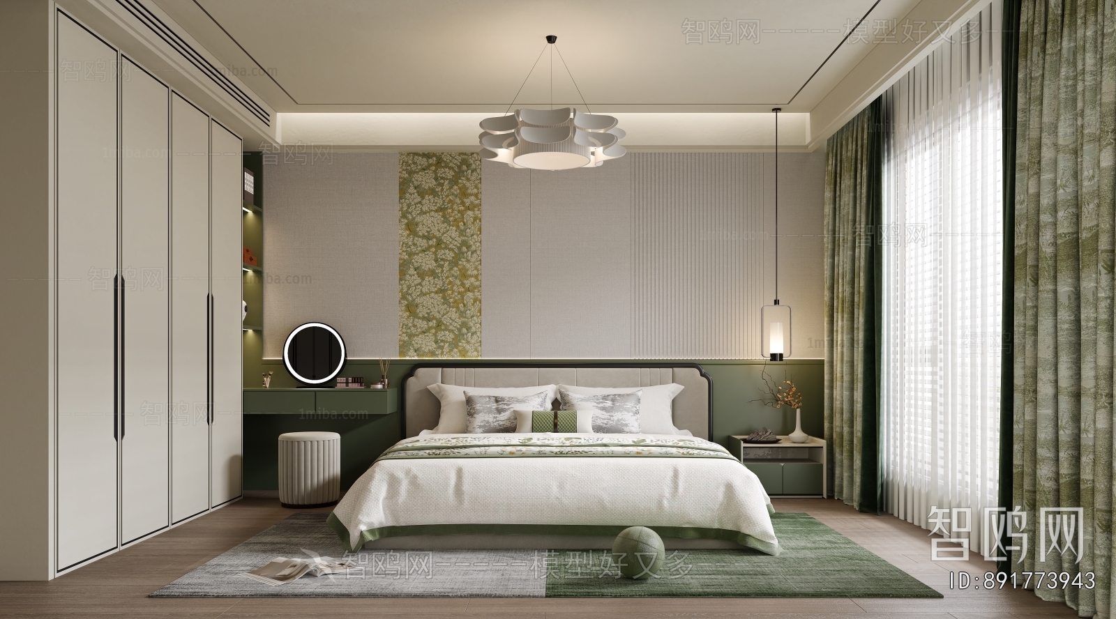 New Chinese Style Bedroom