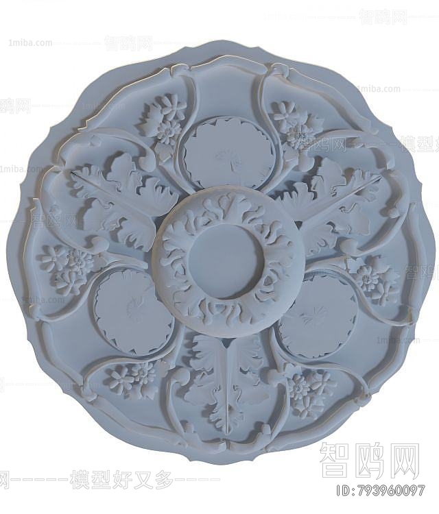 European Style Plaster Carved Top Plate