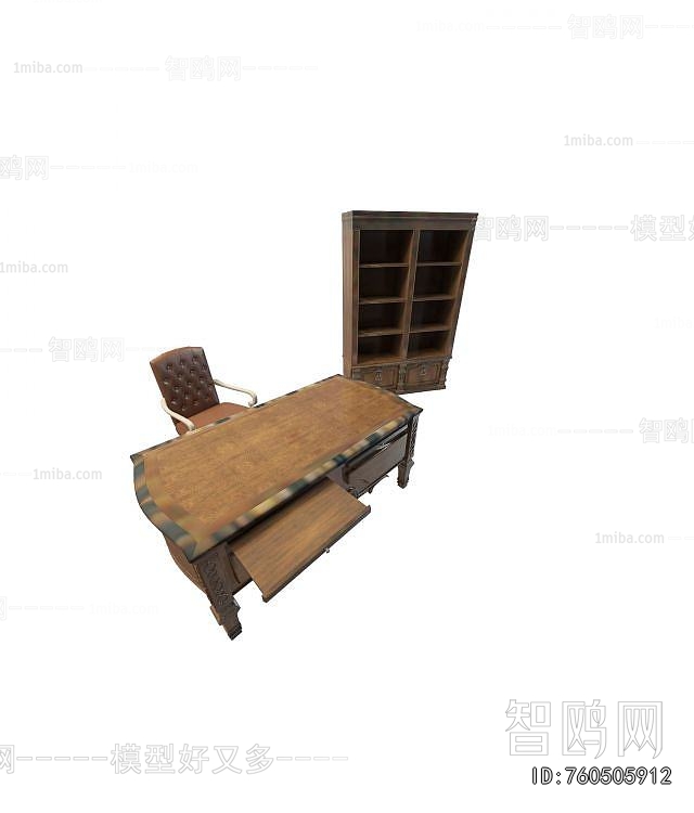 European Style Office Desk And Chair