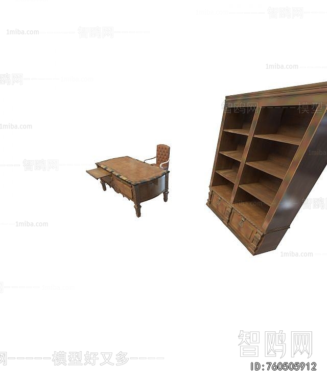 European Style Office Desk And Chair