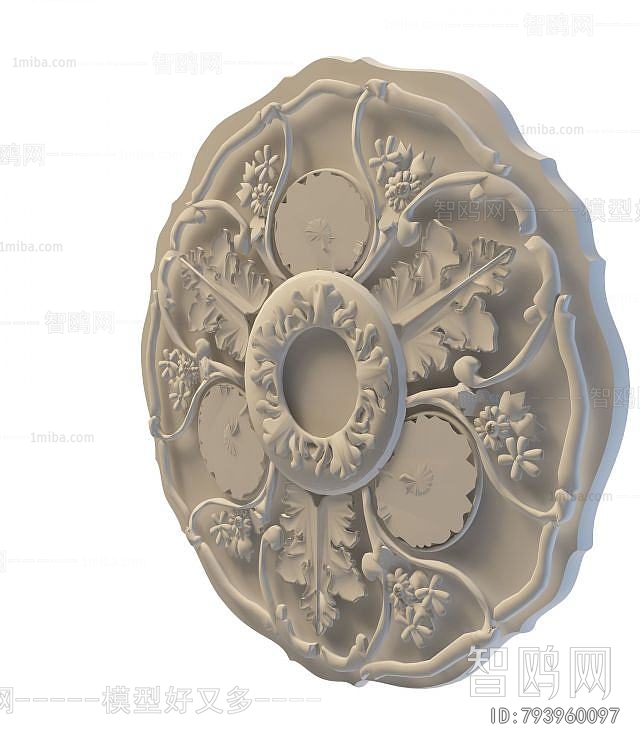 European Style Plaster Carved Top Plate