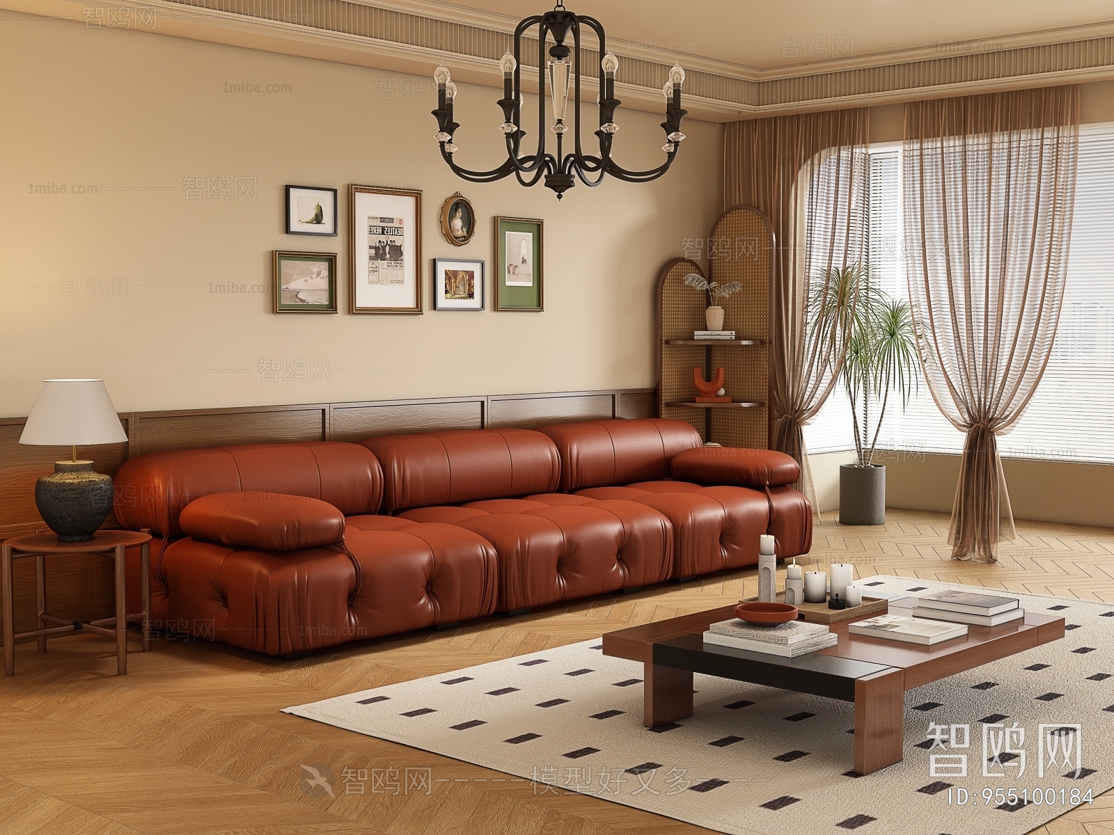 French Style Three-seat Sofa