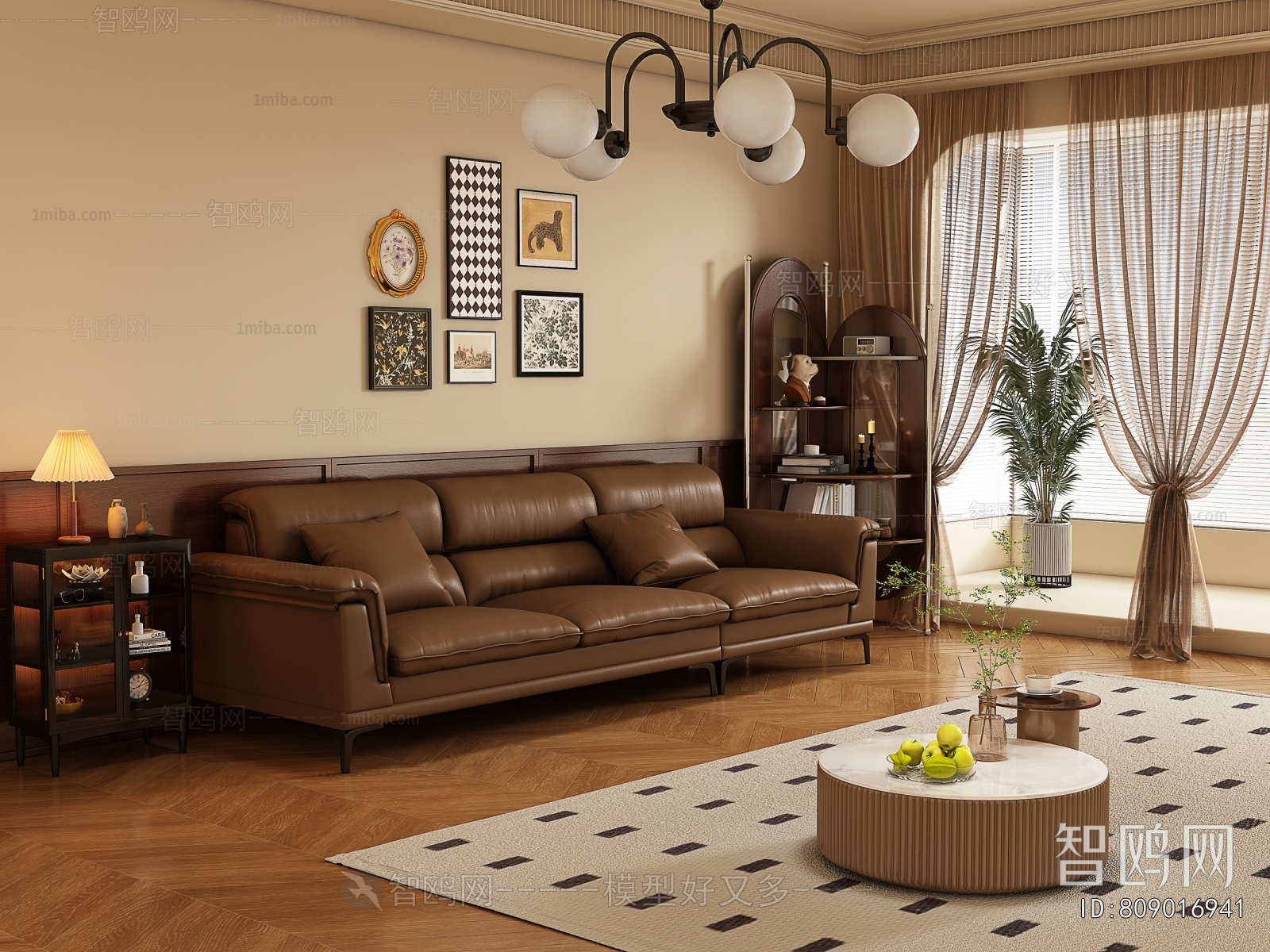French Style Three-seat Sofa