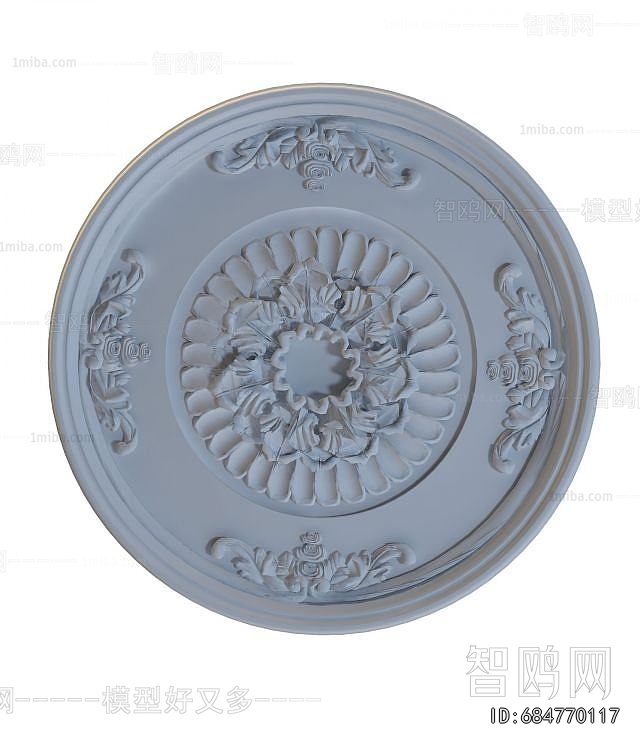 European Style Plaster Carved Top Plate
