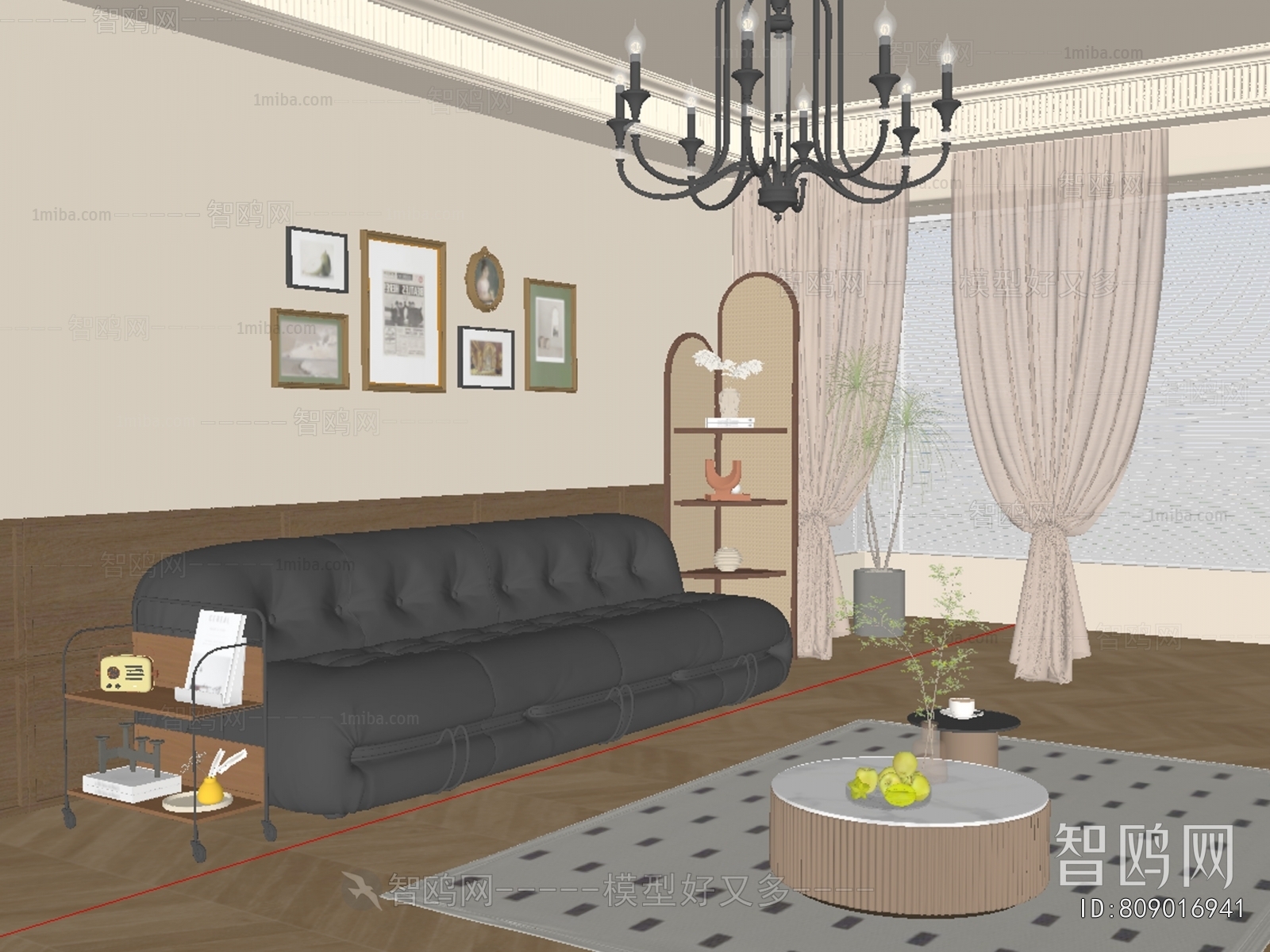 French Style Three-seat Sofa