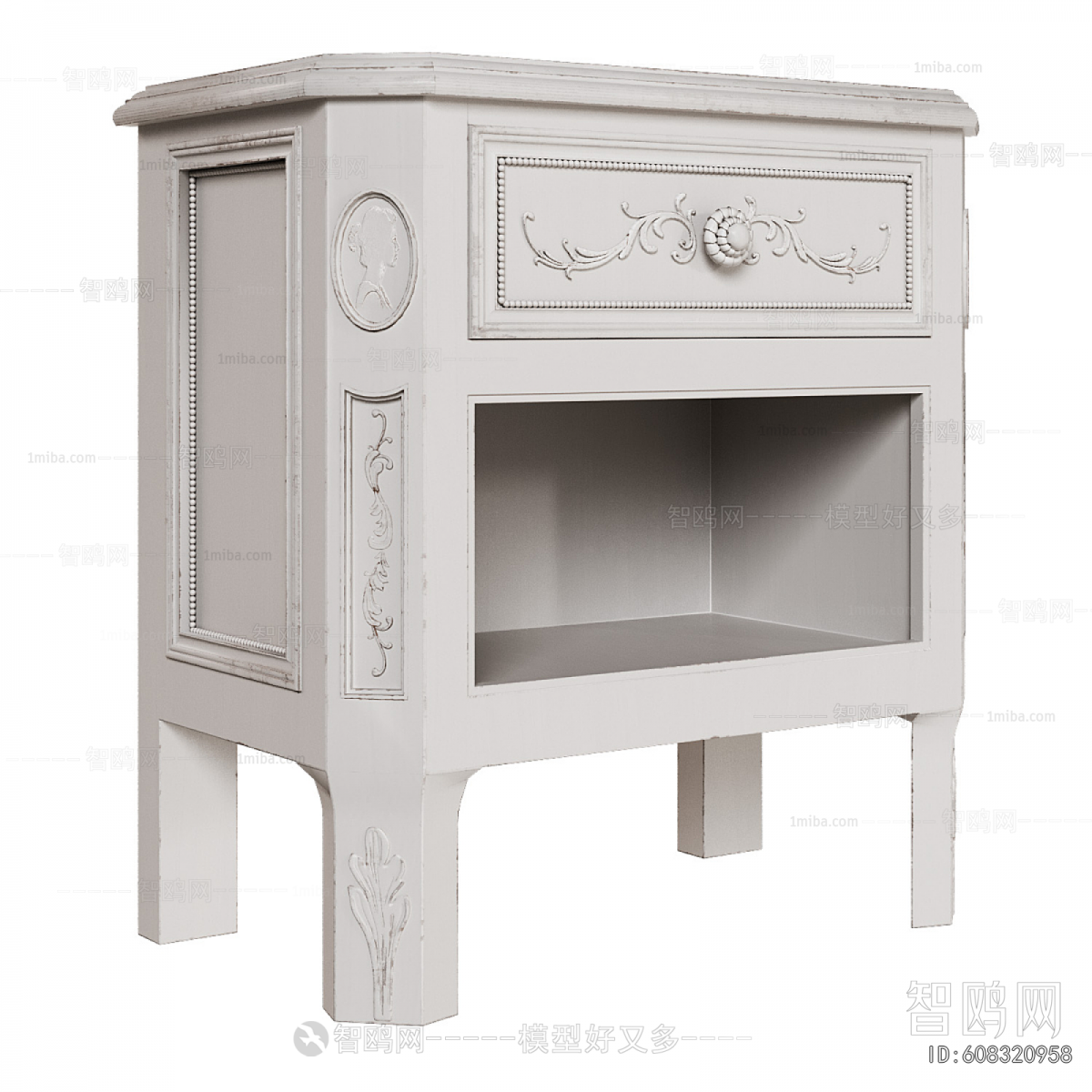 Simple European Style Bedside Cupboard