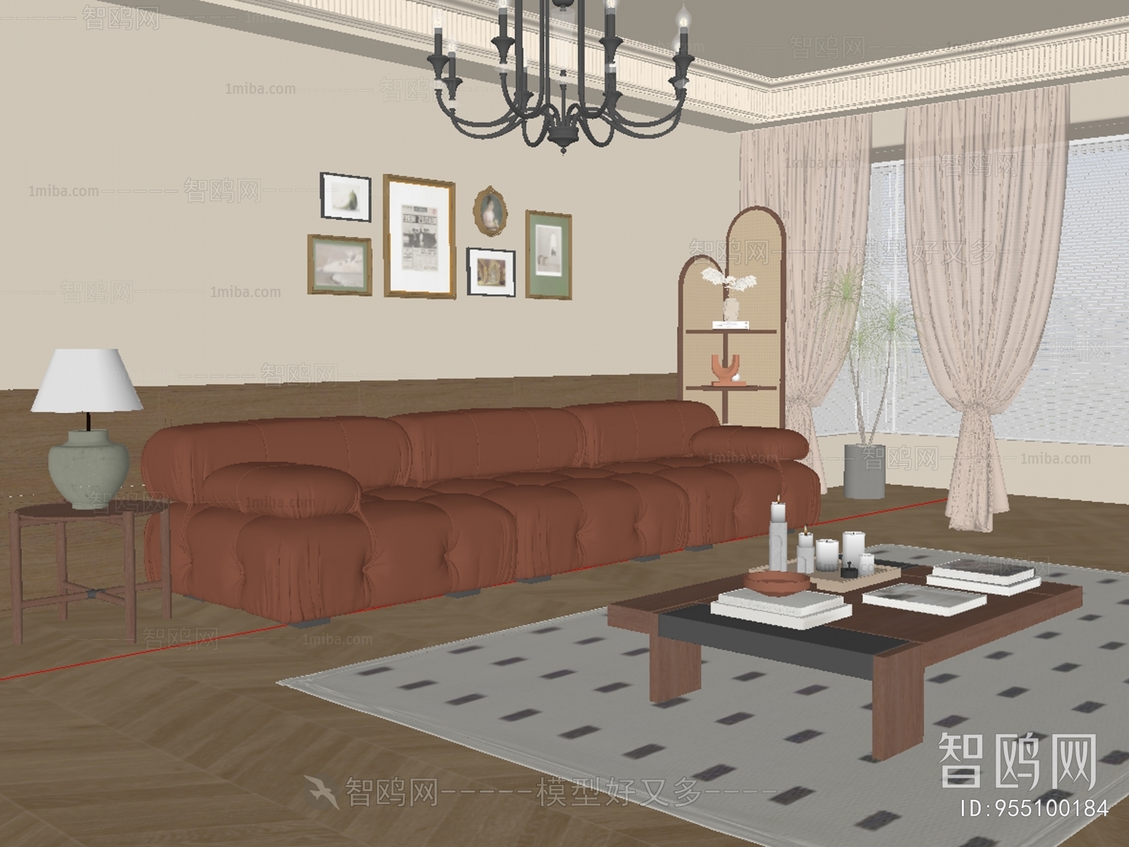 French Style Three-seat Sofa