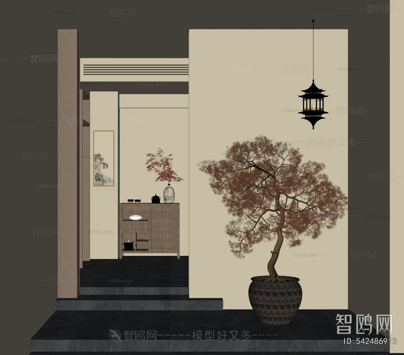 新中式入户玄关过道