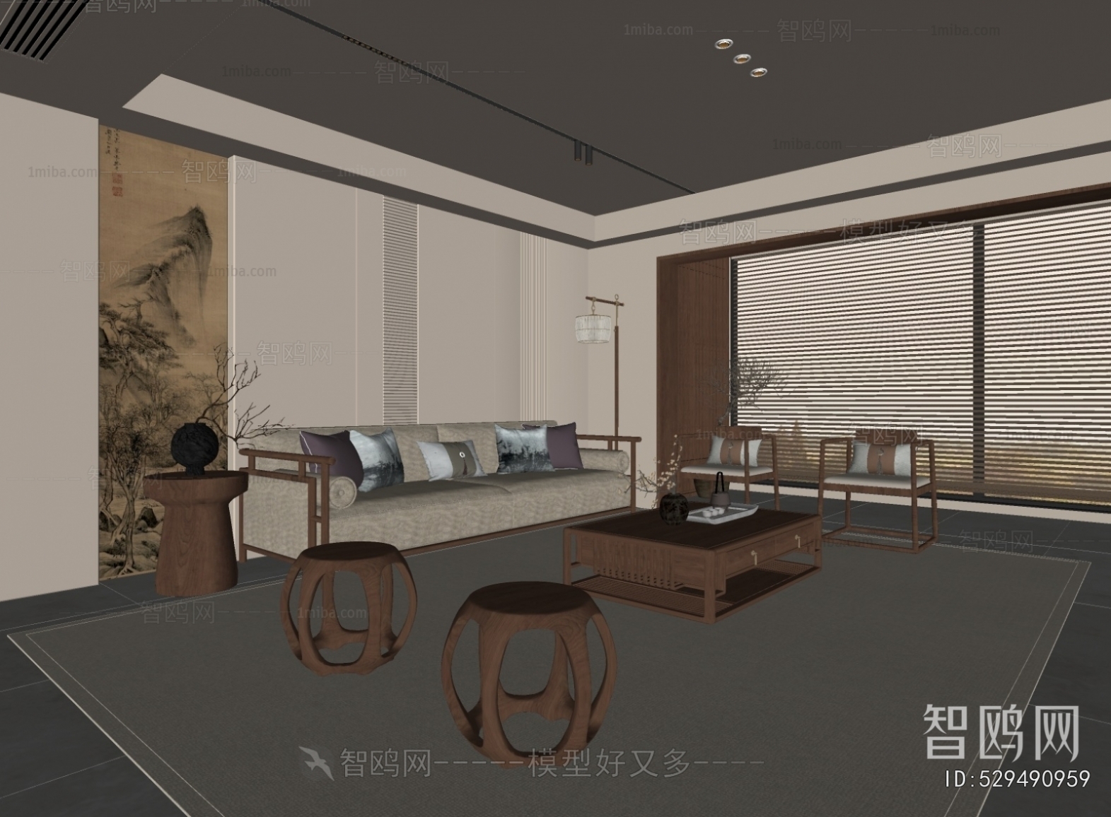 New Chinese Style A Living Room