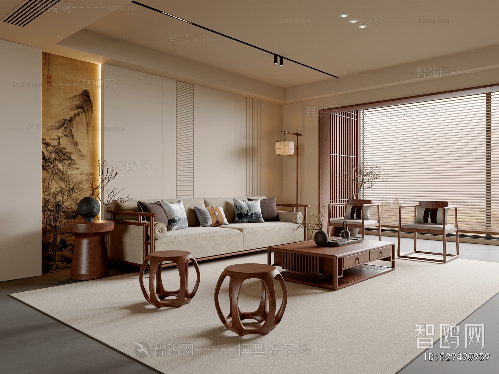 New Chinese Style A Living Room