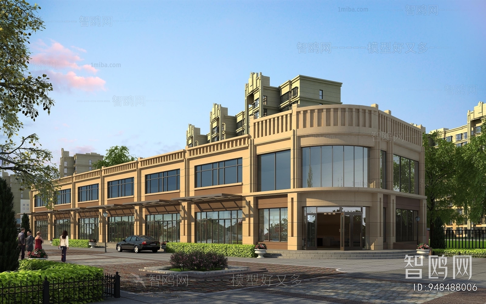 Simple European Style Appearance Of Commercial Building