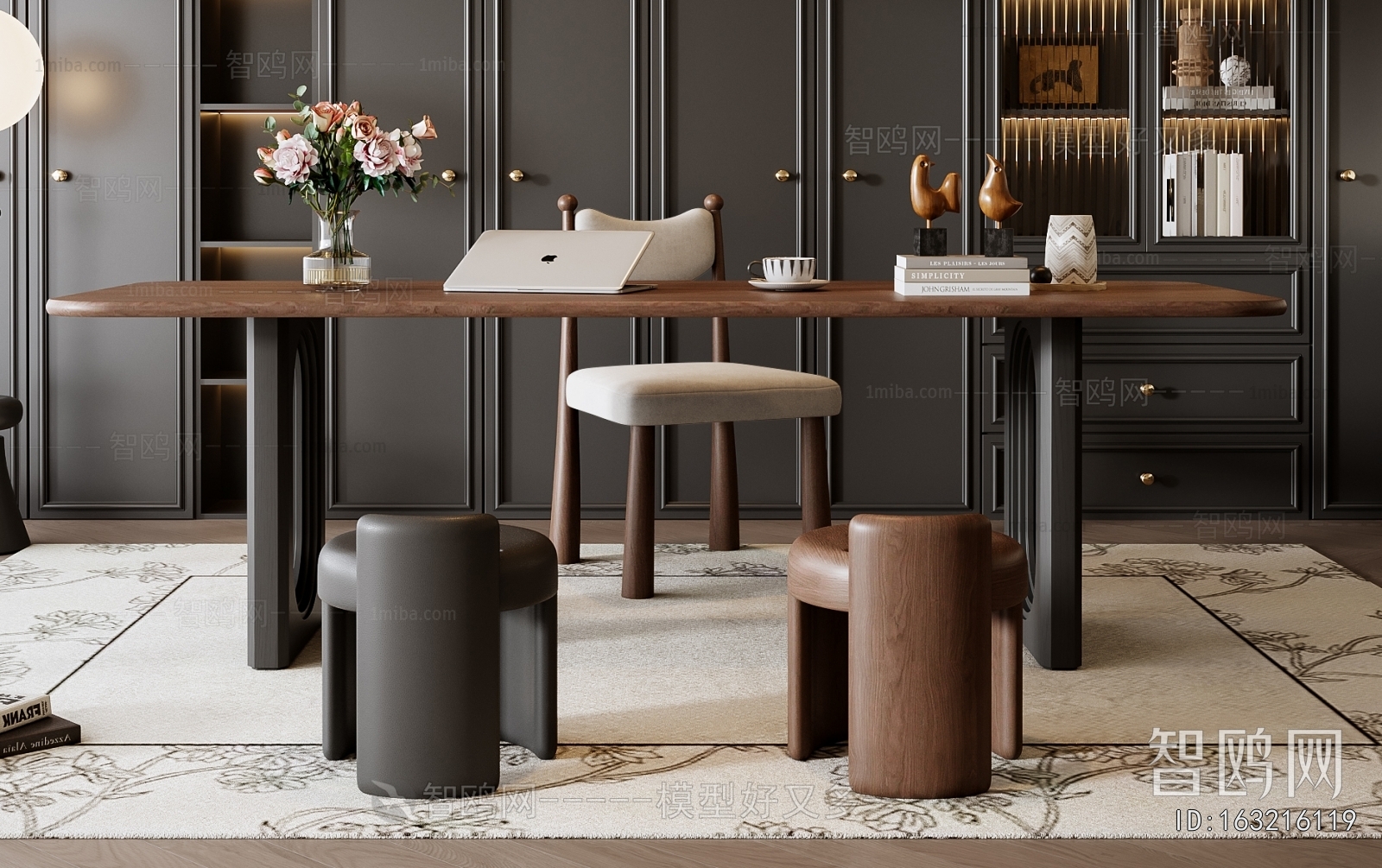 French Style Computer Desk And Chair