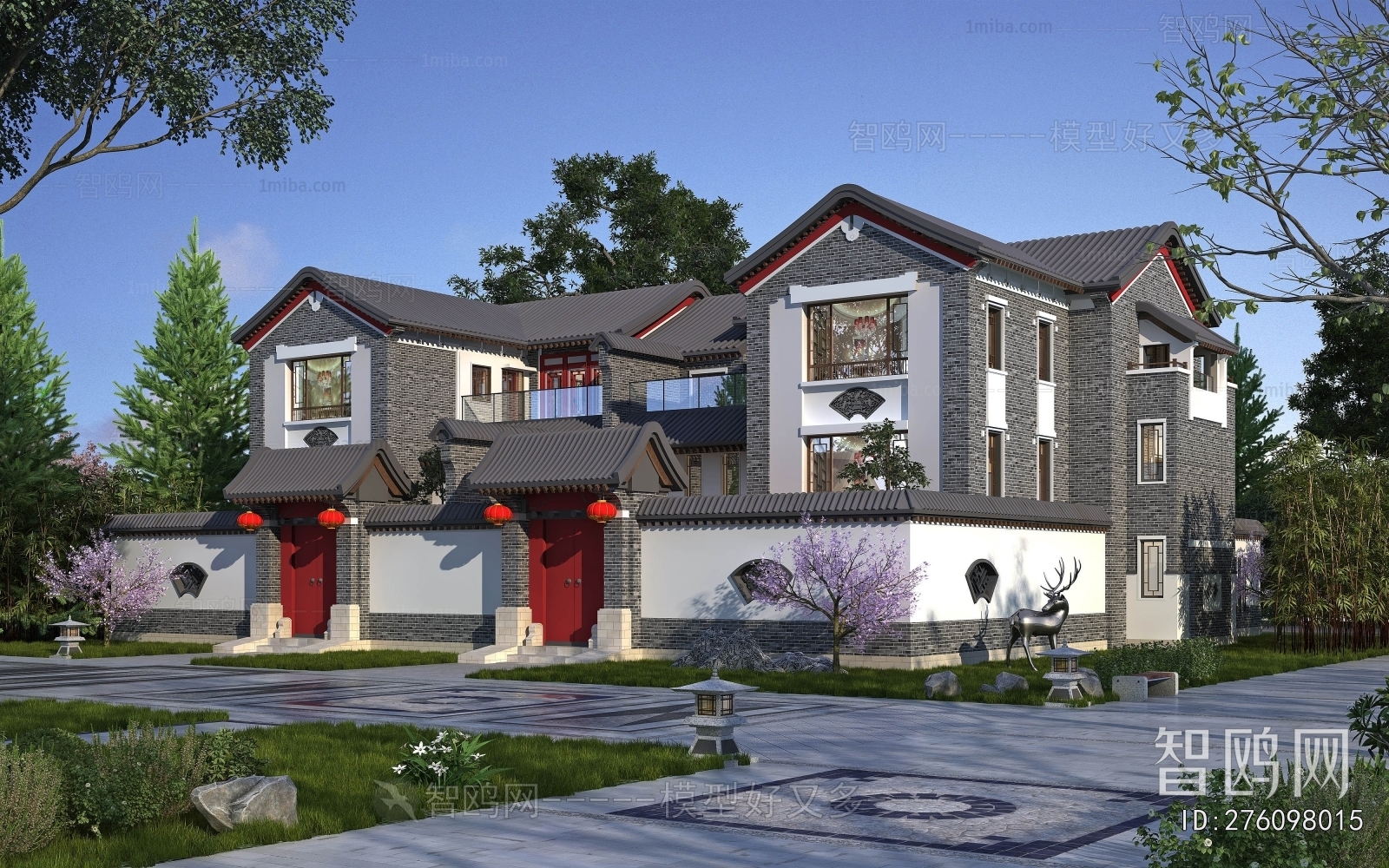 New Chinese Style Double Townhouse