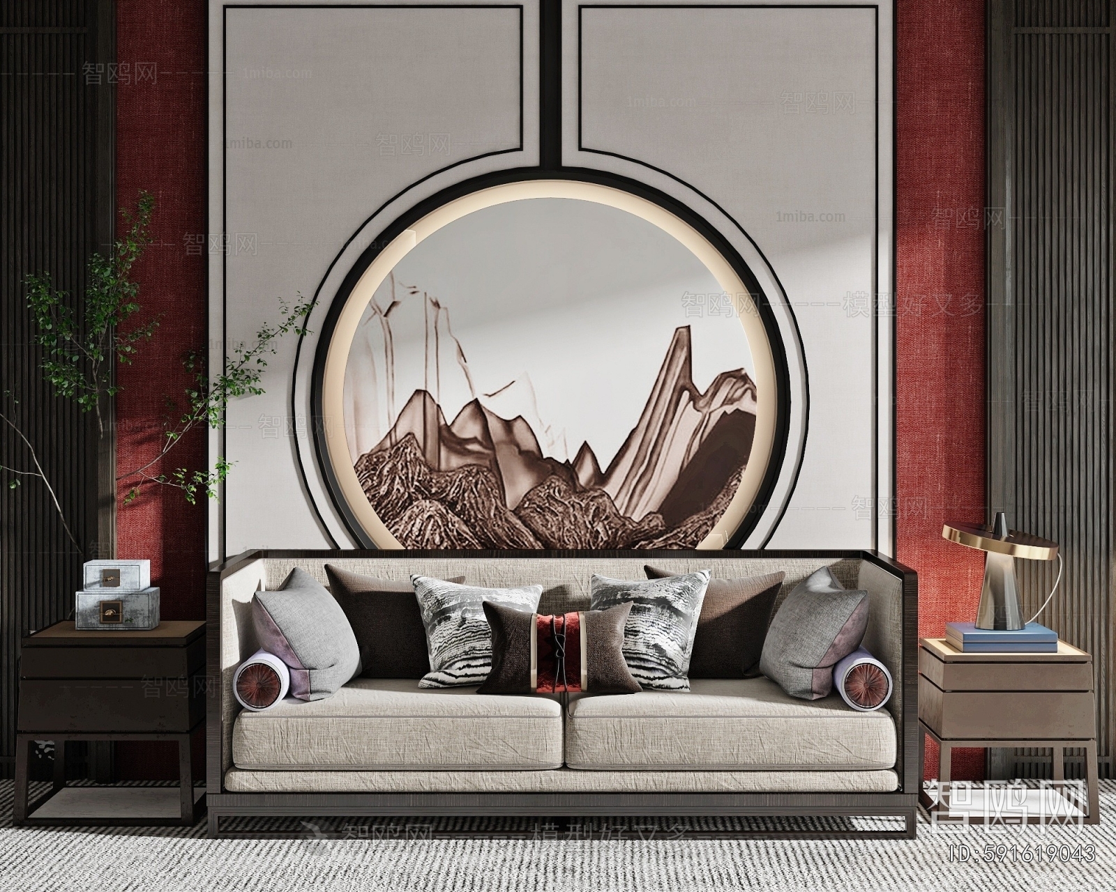 New Chinese Style A Sofa For Two