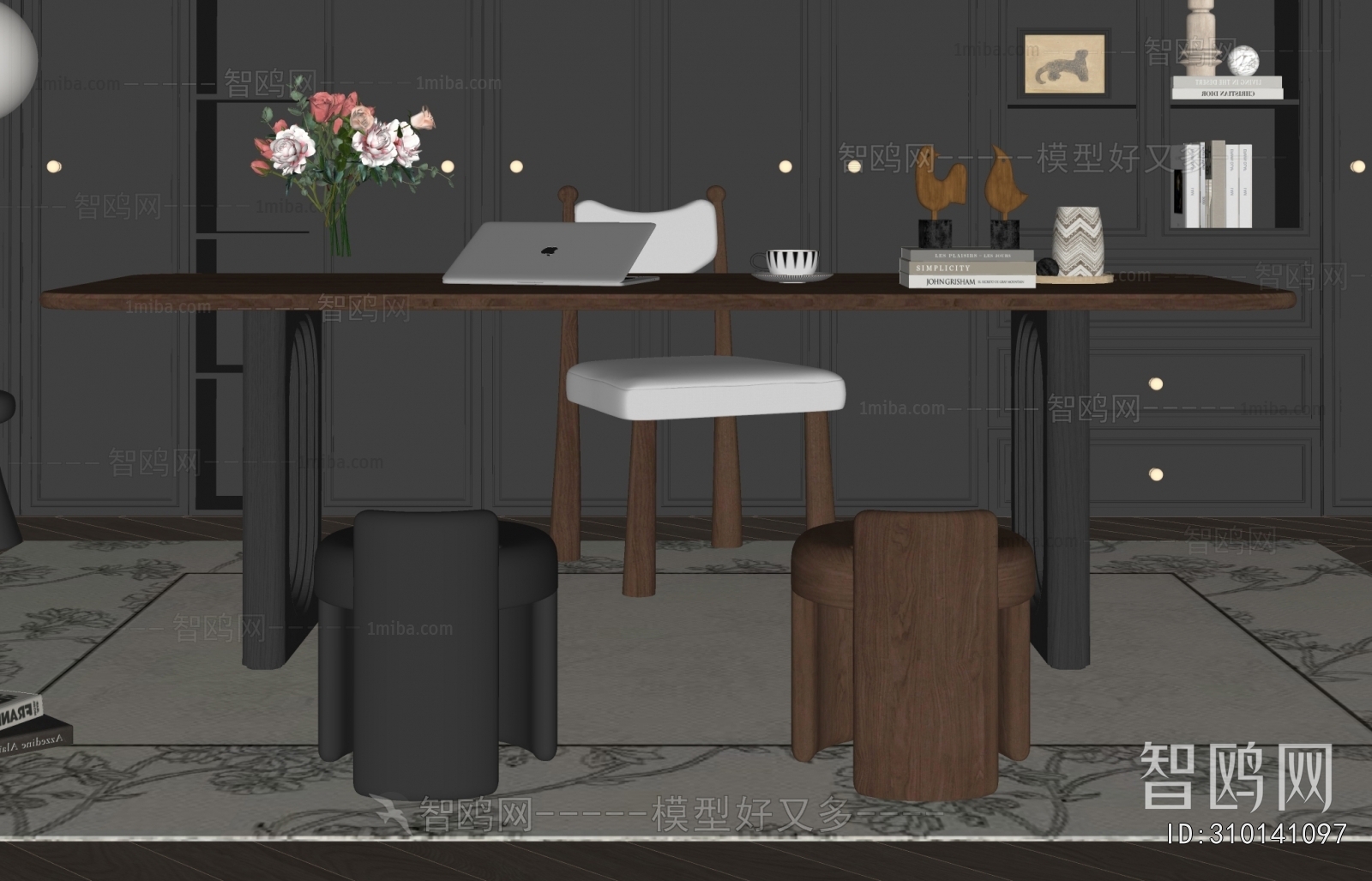 French Style Computer Desk And Chair