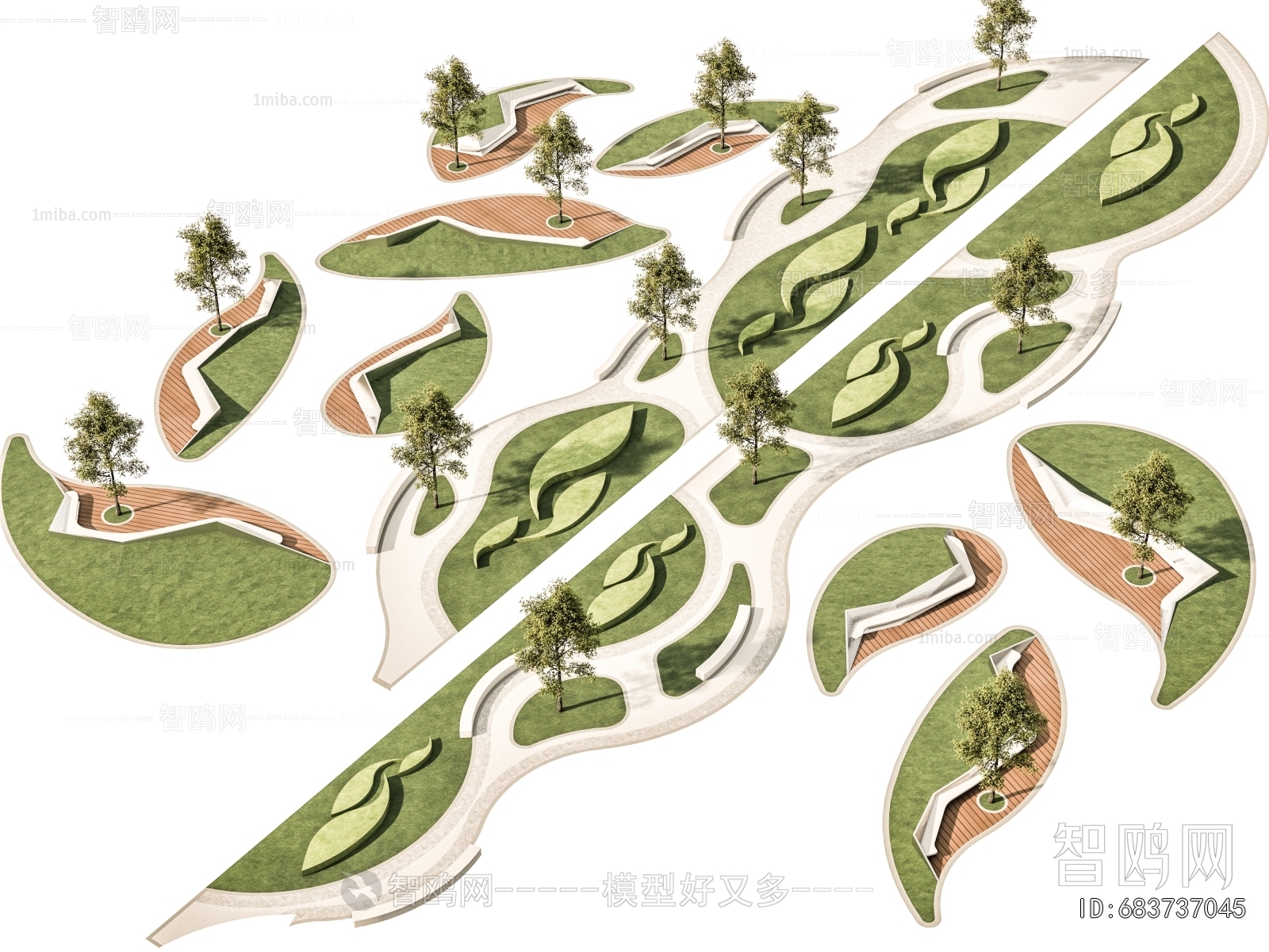 现代口袋公园景观公园组合