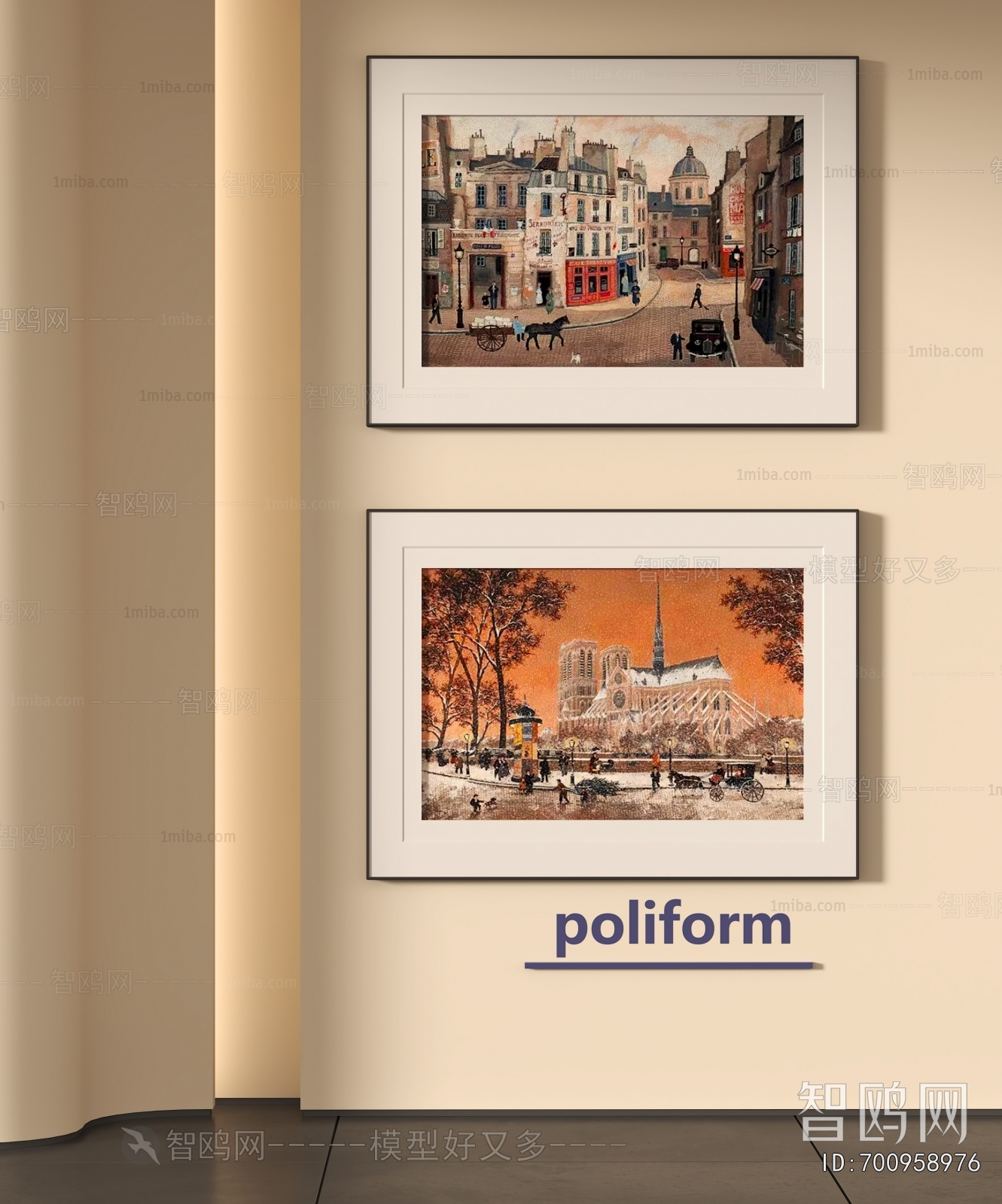 poliform现代装饰挂画组合