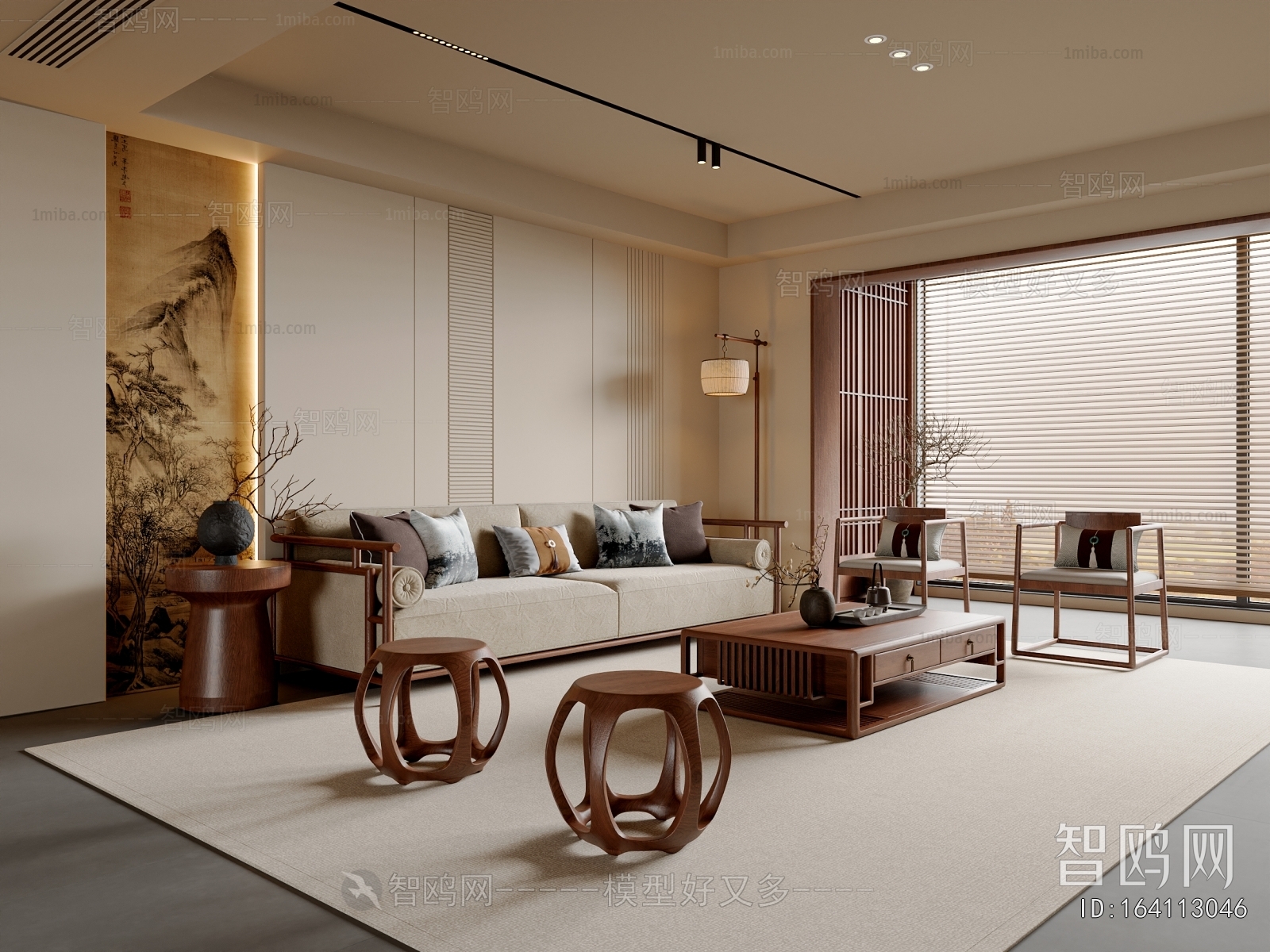 New Chinese Style A Living Room