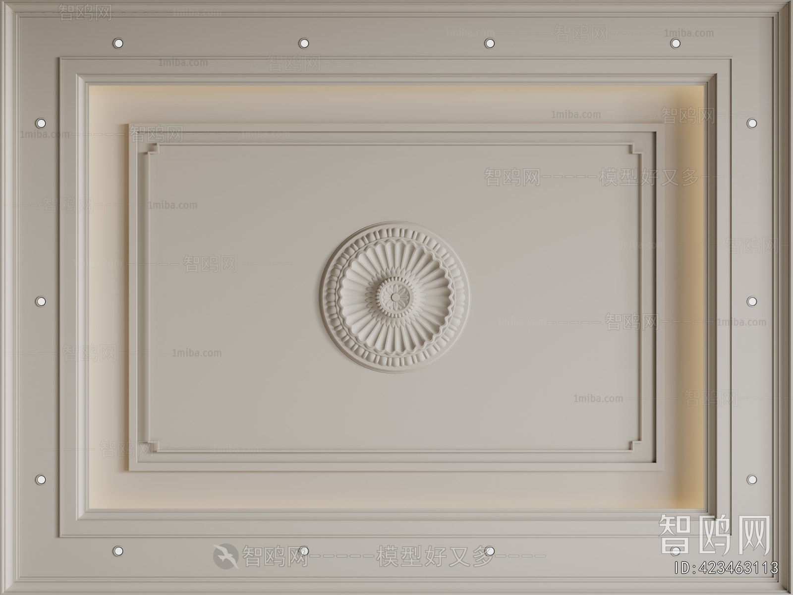 French Style Plaster Carved Top Plate