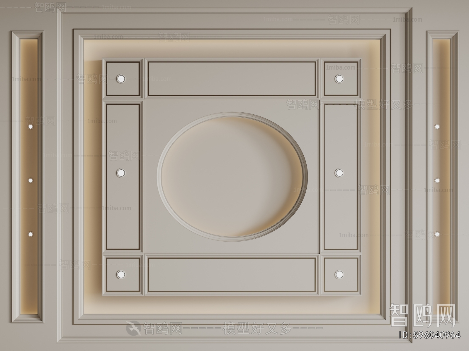 French Style Plaster Carved Top Plate