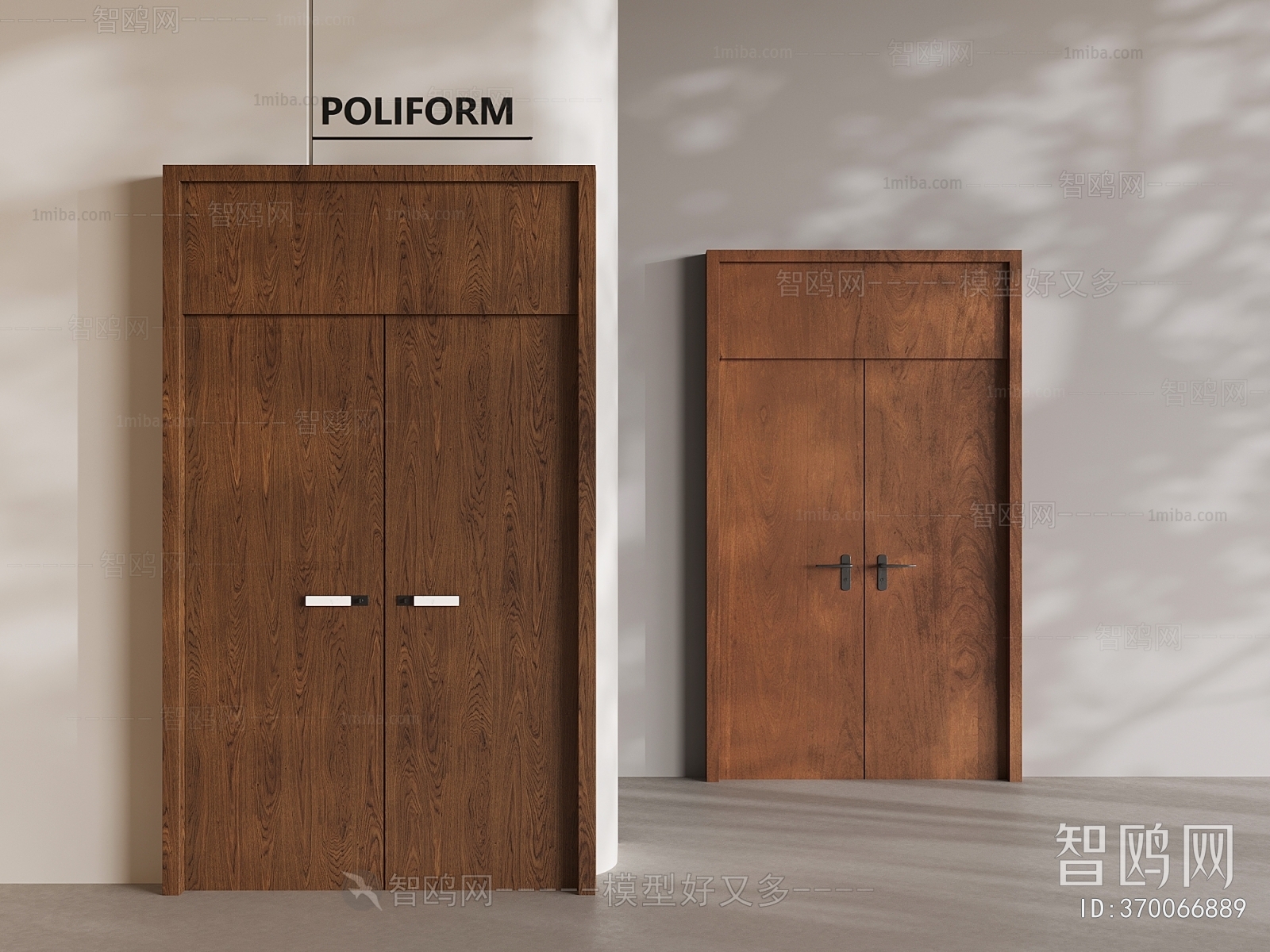 poliform现代中古风实木双开门组合