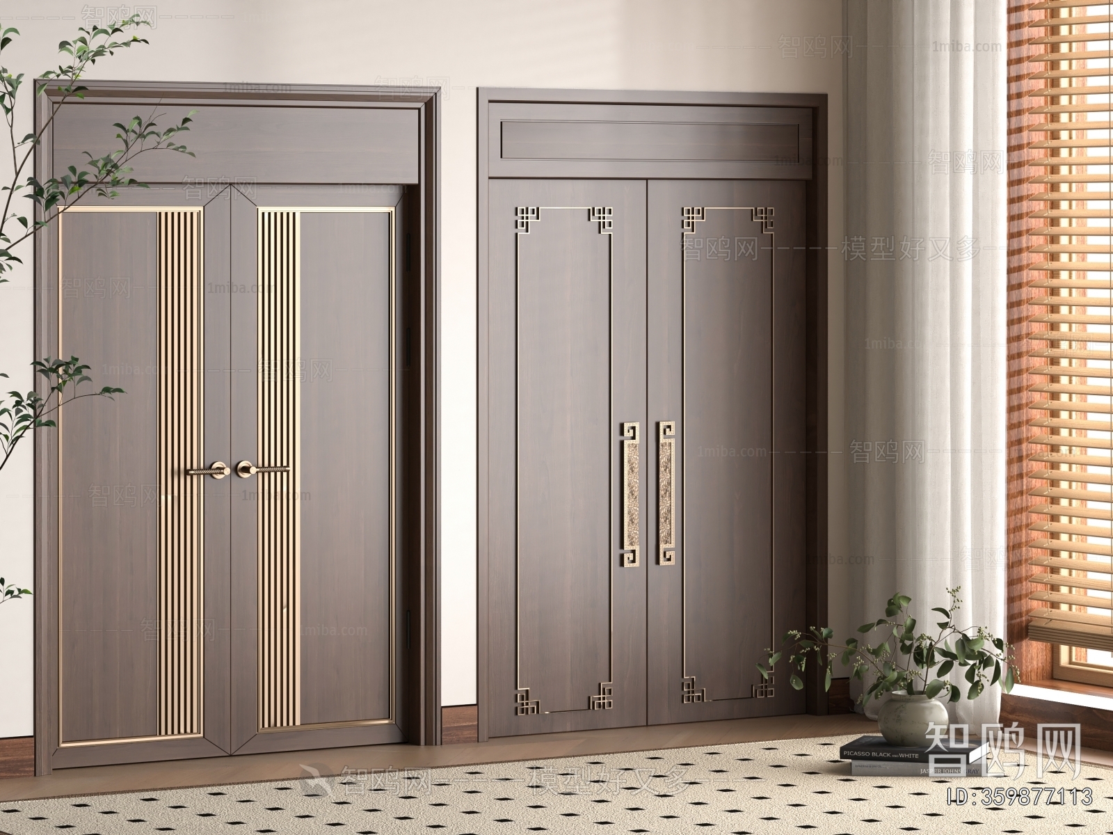 New Chinese Style Double Door