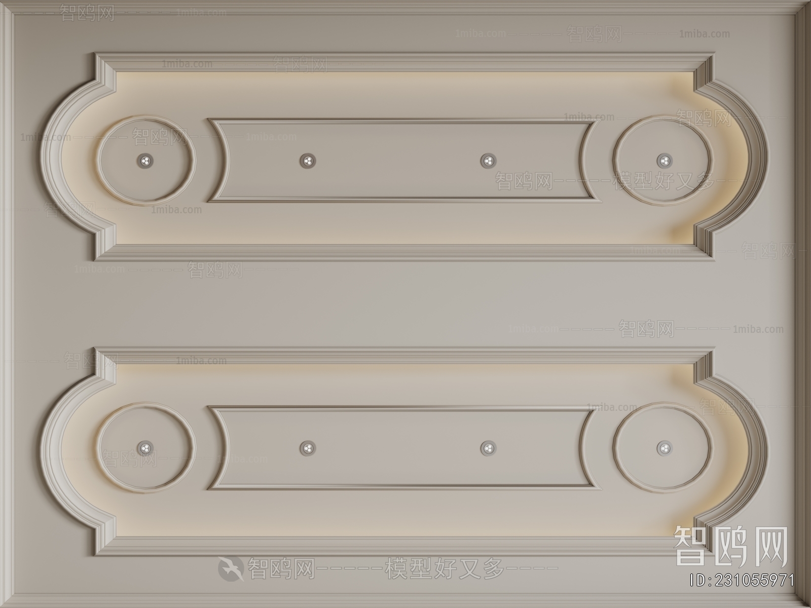 French Style Plaster Carved Top Plate