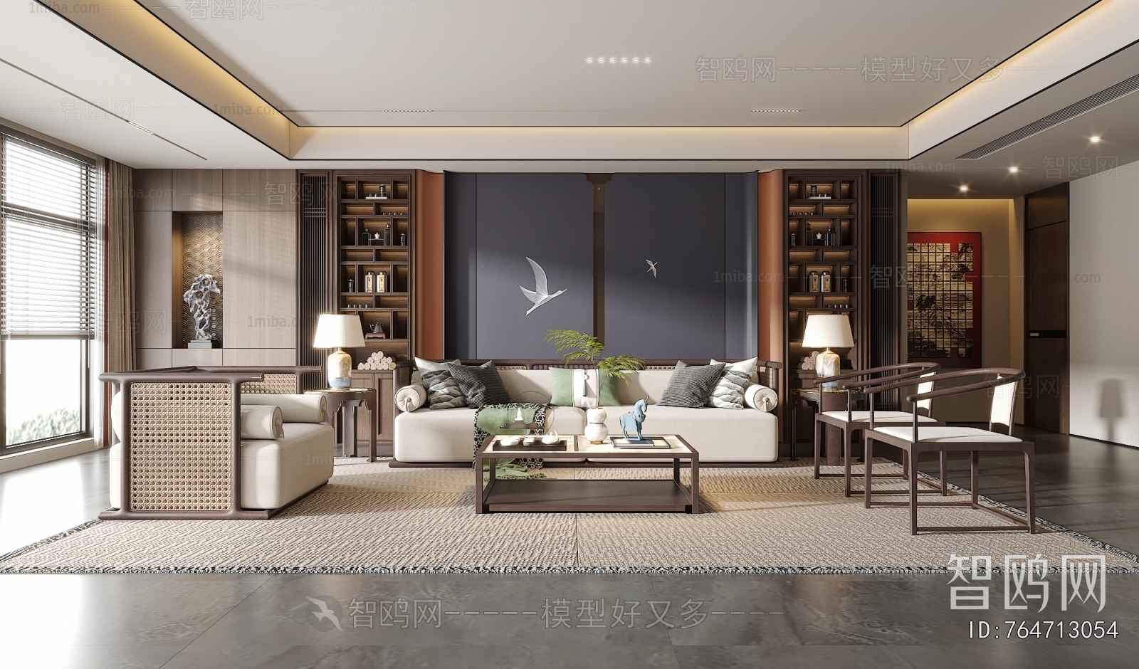 New Chinese Style A Living Room