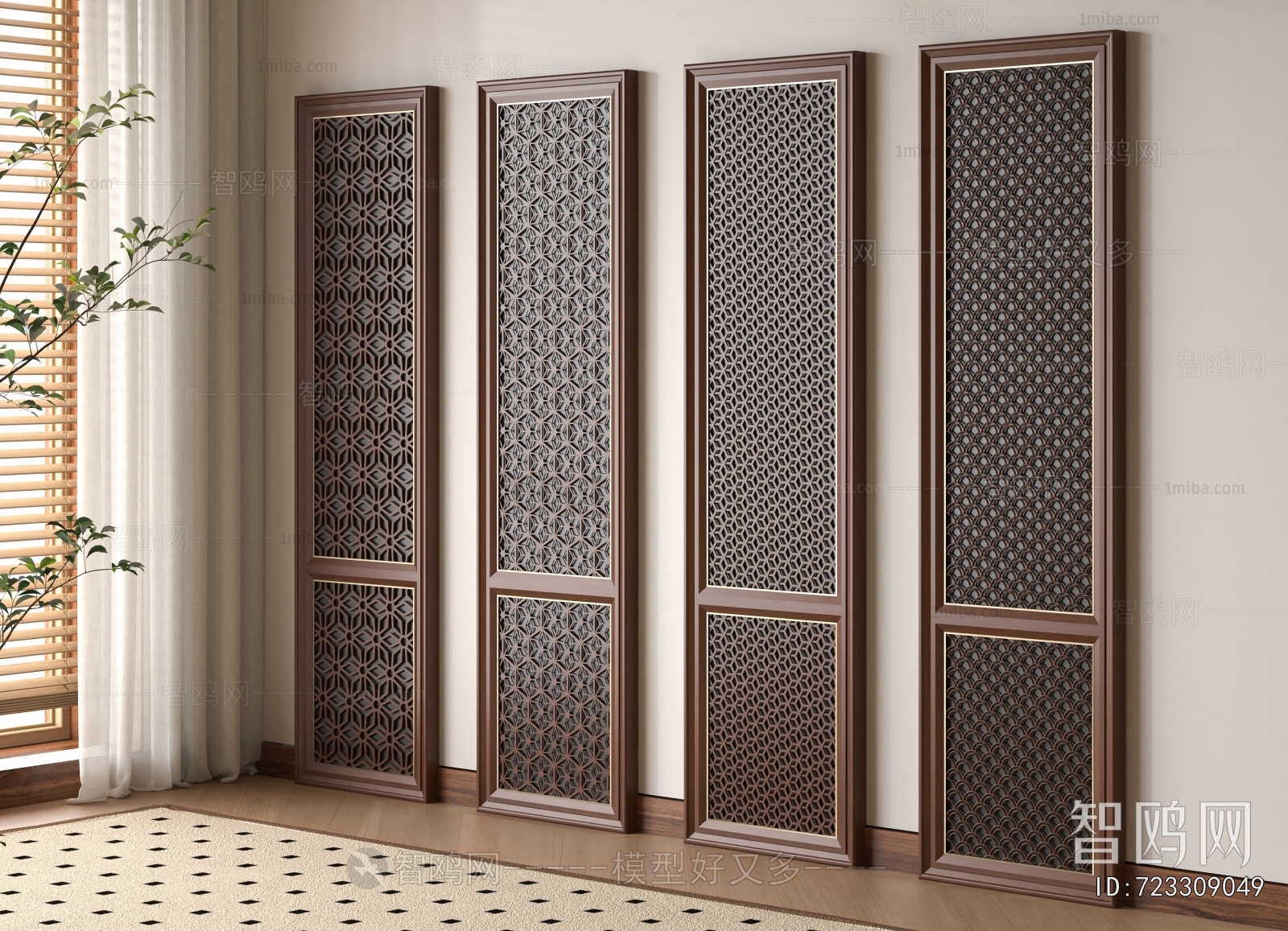 New Chinese Style Wooden Screen Partition