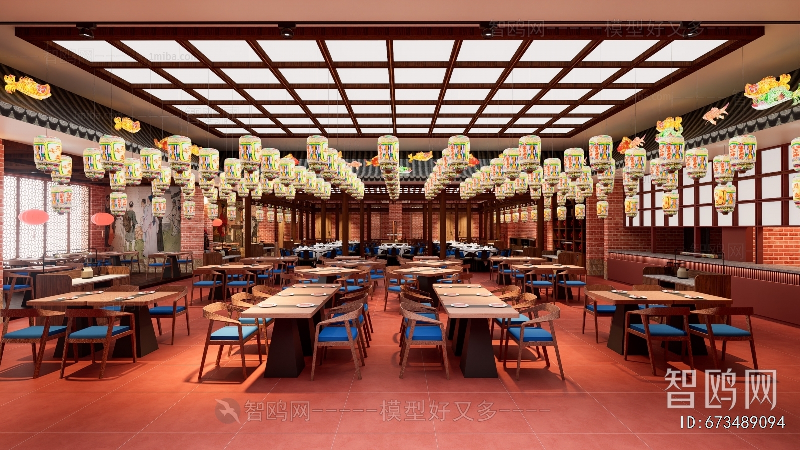 多场景-新中式莆田木偶戏主题餐厅入口+内部+包厢