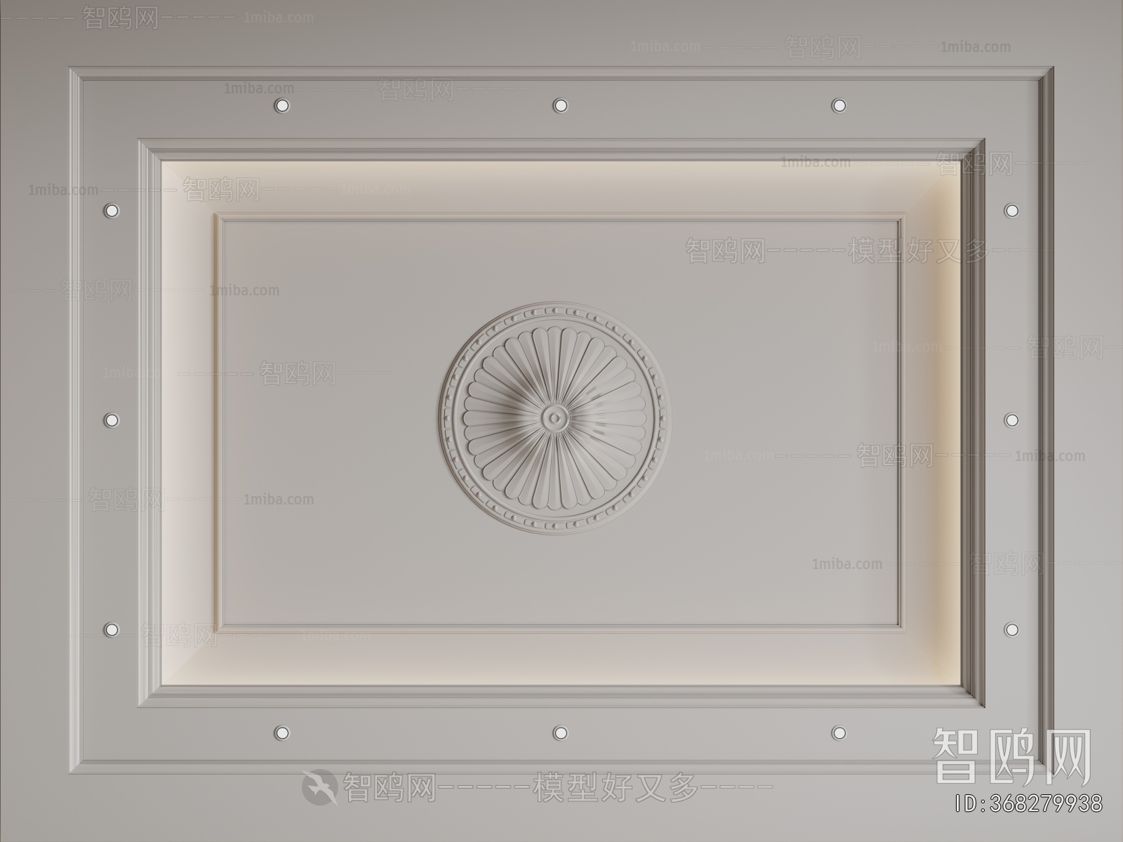 French Style Plaster Carved Top Plate