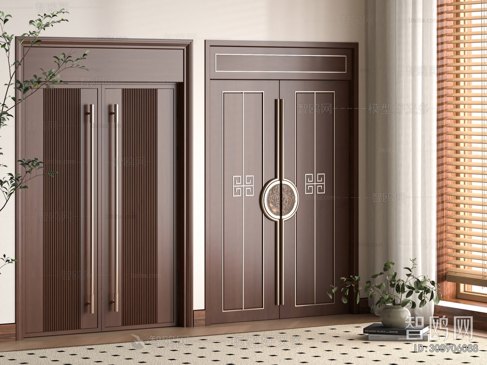 New Chinese Style Double Door