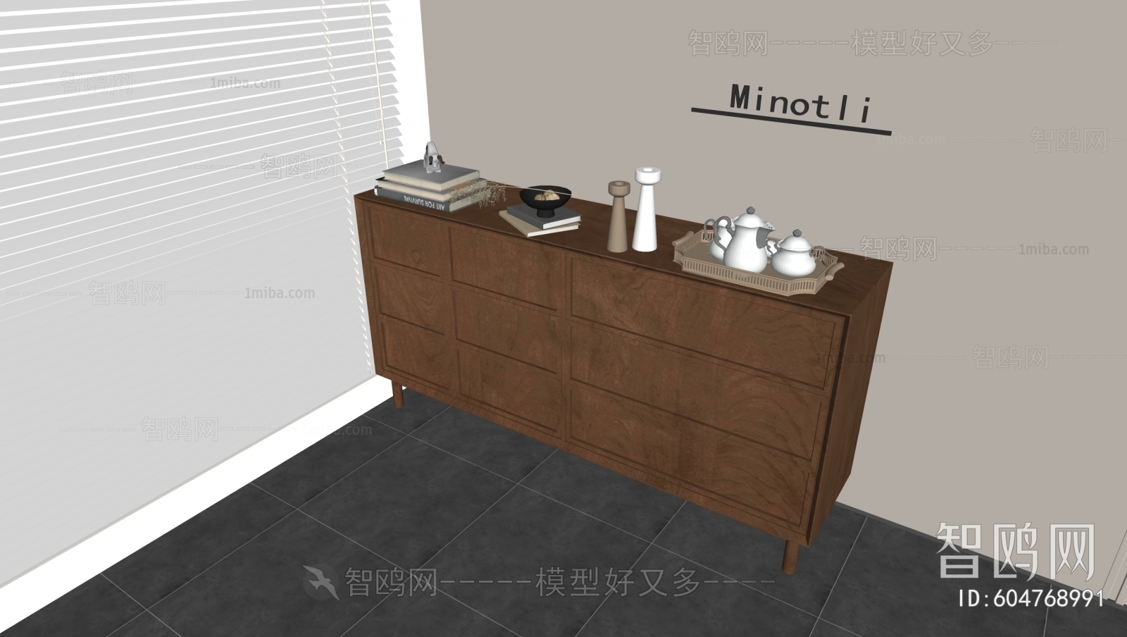 New Chinese Style Side Cabinet